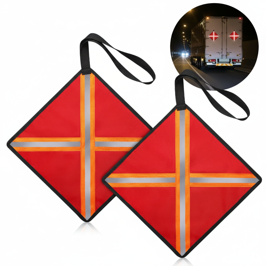 Rear Reflective Warning Flag for Heavy Trucks & Trailers