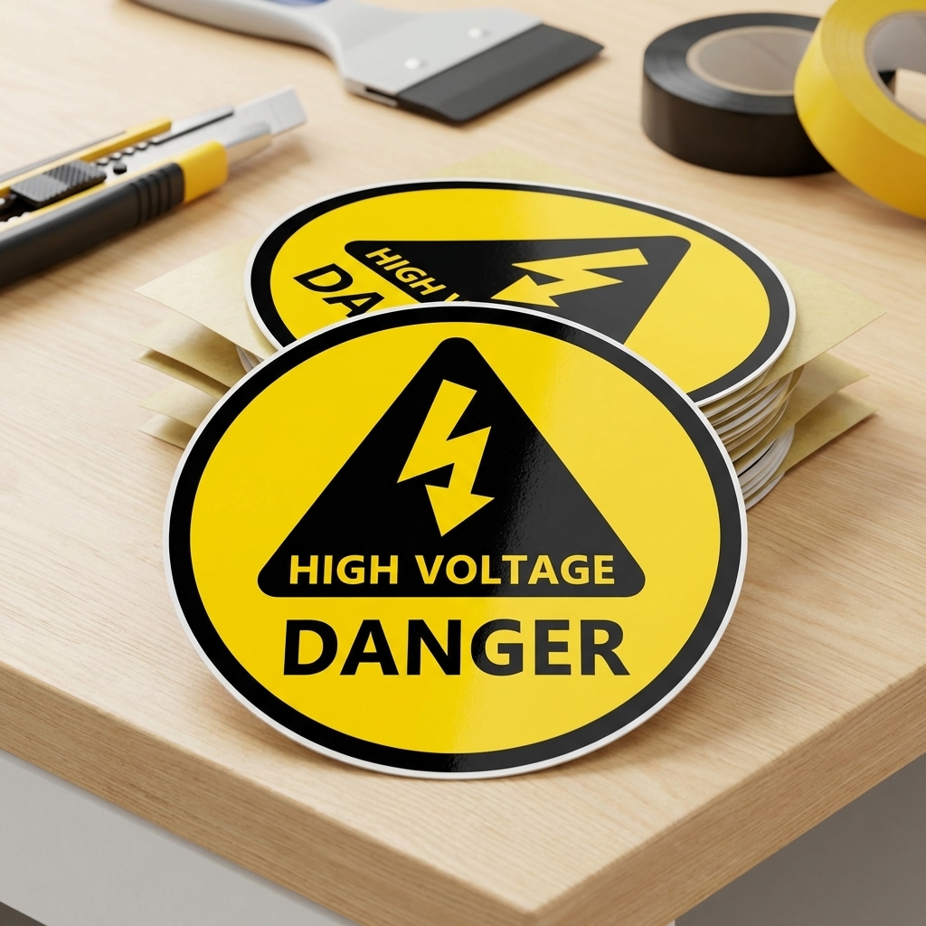 High Voltage Warning Sticker / Label for Electrical Safety 