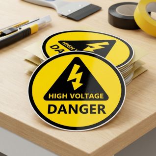High Voltage Warning Sticker / Label for Electrical Safety 